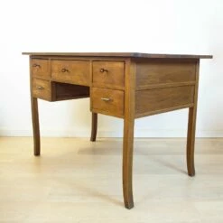 Art Nouveau Walnut Desk, Spain, 1910s -PAMONO Sales art nouveau walnut desk spain 1910s 3