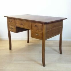 Art Nouveau Walnut Desk, Spain, 1910s -PAMONO Sales art nouveau walnut desk spain 1910s 4