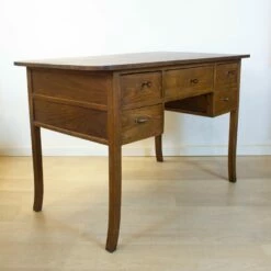 Art Nouveau Walnut Desk, Spain, 1910s -PAMONO Sales art nouveau walnut desk spain 1910s 5