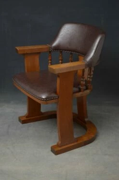 Arts And Crafts Oak Desk Chair -PAMONO Sales arts and crafts oak desk chair 5