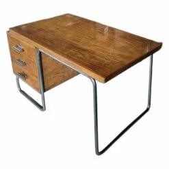 Bauhaus Writing Desk With Tubular Estructure And Wood -PAMONO Sales bauhaus writing desk with tubular estructure and wood 5
