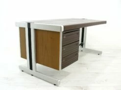 Big Desk In Leather And Aluminum, 1980s -PAMONO Sales big desk in leather and aluminum 1980s 8
