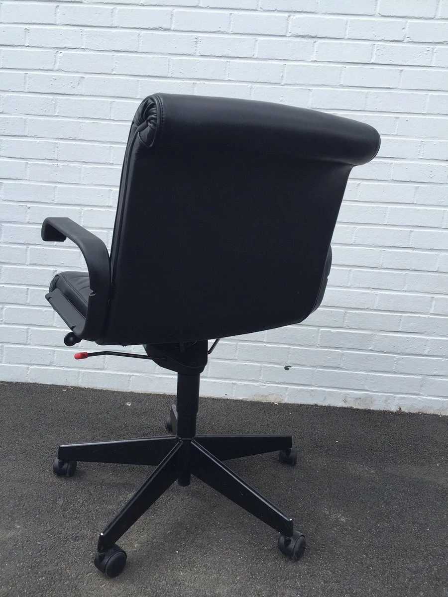 Black Leather Chair By Richard Sapper For Knoll, 1980s 6 Black Leather Chair By Richard Sapper For Knoll, 1980s - Image 4