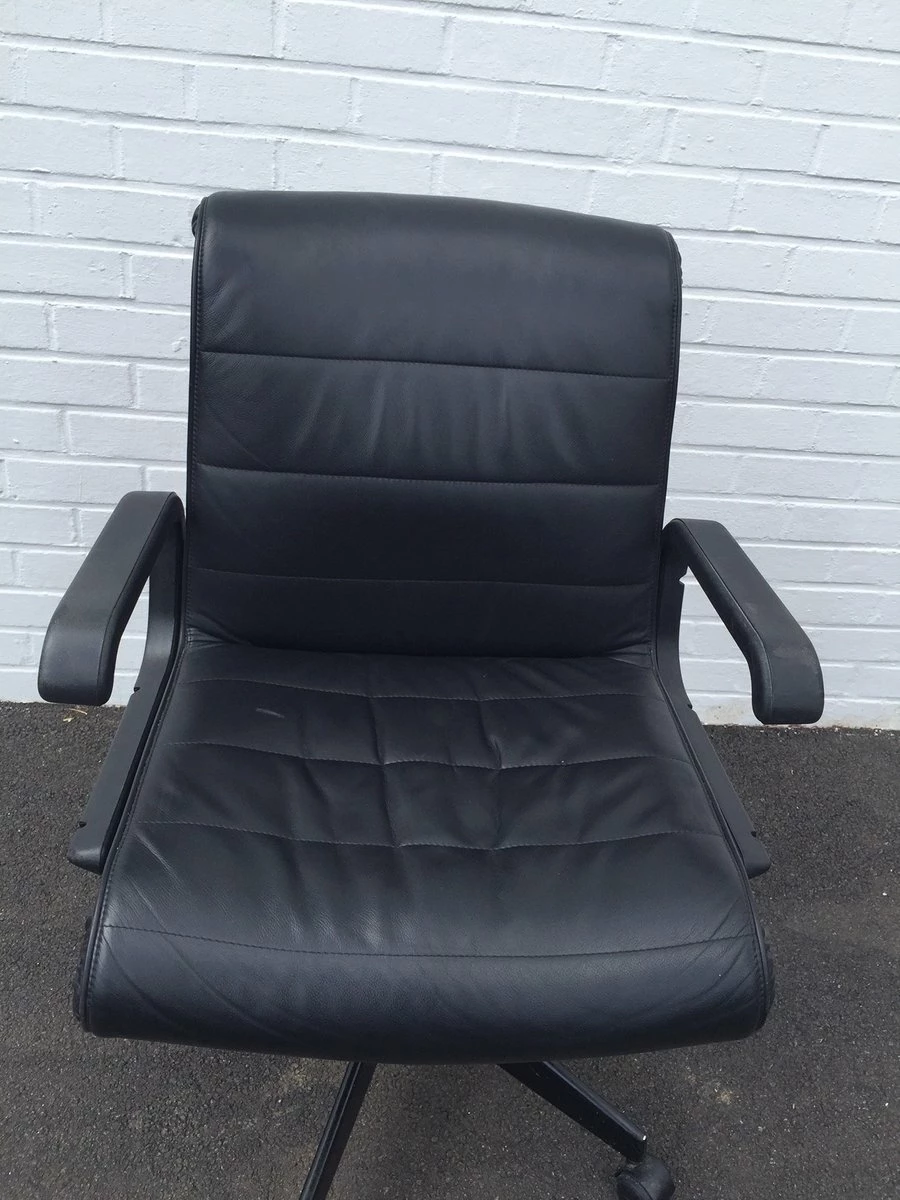 Black Leather Chair By Richard Sapper For Knoll, 1980s 7 Black Leather Chair By Richard Sapper For Knoll, 1980s - Image 5