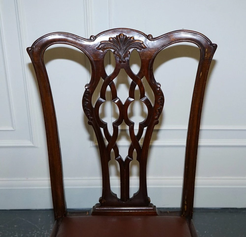 Chippendale Style Claw & Ball Side Dining Desk Chairs In Leather, Set Of 2 13 Chippendale Style Claw & Ball Side Dining Desk Chairs In Leather, Set Of 2 - Image 11