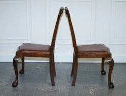 Chippendale Style Claw & Ball Side Dining Desk Chairs In Leather, Set Of 2 23 Chippendale Style Claw & Ball Side Dining Desk Chairs In Leather, Set Of 2 -PAMONO Sales chippendale style claw ball side dining desk chairs in leather set of 2 4