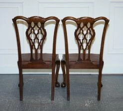 Chippendale Style Claw & Ball Side Dining Desk Chairs In Leather, Set Of 2 24 Chippendale Style Claw & Ball Side Dining Desk Chairs In Leather, Set Of 2 -PAMONO Sales chippendale style claw ball side dining desk chairs in leather set of 2 5