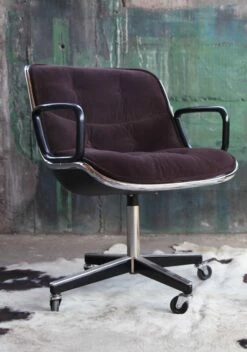 Chrome And Tufted Velour Office Chair By Charles Pollock For Knoll, 1970s -PAMONO Sales chrome and tufted velour office chair by charles pollock for knoll 1970s 12