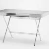 Cosimo Desk With Grey Glossy Lacquered Top & Chrome Frame By Marco Zanuso Jr. For Adentro 2 Cosimo Desk With Grey Glossy Lacquered Top & Chrome Frame By Marco Zanuso Jr. For Adentro -PAMONO Sales cosimo desk with grey glossy lacquered top chrome frame by marco zanuso jr for adentro 1