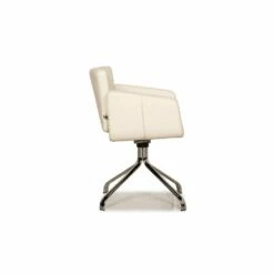 Cream Leather Swivel Chair From Wk Wohnen, Set Of 8 -PAMONO Sales cream leather swivel chair from wk wohnen set of 8 6