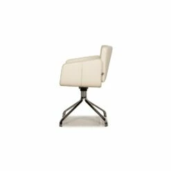 Cream Leather Swivel Chair From Wk Wohnen, Set Of 8 -PAMONO Sales cream leather swivel chair from wk wohnen set of 8 8