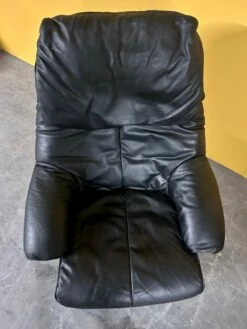 Danish Black Leather Swivel Chair -PAMONO Sales danish black leather swivel chair 5