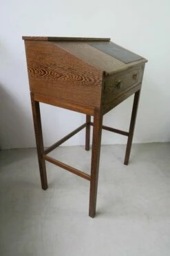 Danish Standing Desk And Stool, 1960s, Set Of 2 -PAMONO Sales danish standing desk and stool 1960s set of 2 12