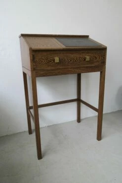 Danish Standing Desk And Stool, 1960s, Set Of 2 -PAMONO Sales danish standing desk and stool 1960s set of 2 2