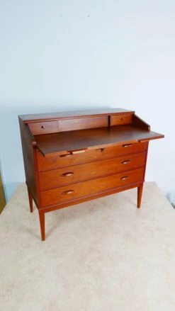 Danish Teak Desk By Riis Antonsen For Borge Hansen, 1960s -PAMONO Sales danish teak desk by riis antonsen for borge hansen 1960s 14