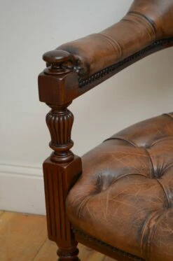 Desk Chair In Mahogany From James Shoolbred & Co., 1880s -PAMONO Sales desk chair in mahogany from james shoolbred co 1880s 10