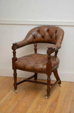 Desk Chair In Mahogany From James Shoolbred & Co., 1880s -PAMONO Sales desk chair in mahogany from james shoolbred co 1880s 13