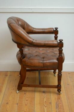 Desk Chair In Mahogany From James Shoolbred & Co., 1880s -PAMONO Sales desk chair in mahogany from james shoolbred co 1880s 3