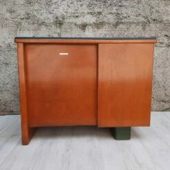 Desk In Beech And Imitation Leather By Antonio Ferretti, 1960s -PAMONO Sales desk in beech and imitation leather by antonio ferretti 1960s 3