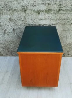 Desk In Beech And Imitation Leather By Antonio Ferretti, 1960s -PAMONO Sales desk in beech and imitation leather by antonio ferretti 1960s 4