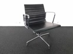 Ea 108 Chair In Black Leather & Chrome Foot By Charles Eames For Vitra, 1958 -PAMONO Sales ea 108 chair in black leather chrome foot by charles eames for vitra 1958 4