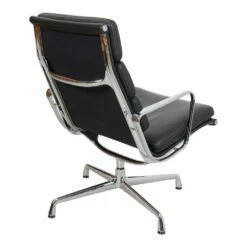 EA-215 Softpad Chair In Black Leather And Chrome By Charles Eames -PAMONO Sales ea 215 softpad chair in black leather and chrome by charles eames 4
