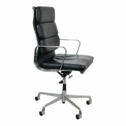 EA-219 Office Chair In Black Leather By Charles Eames For Vitra, 1990s