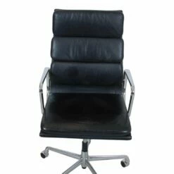 EA-219 Office Chair In Black Leather By Charles Eames For Vitra, 1990s -PAMONO Sales ea 219 office chair in black leather by charles eames for vitra 1990s 5