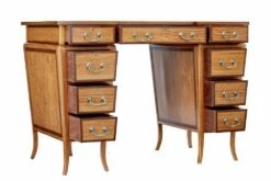 Early 20th Century Satinwood Sheraton Revival Desk, 1890s -PAMONO Sales early 20th century satinwood sheraton revival desk 1890s 9