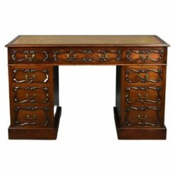 Edwardian Mahogany Pedestal Desk, 1900s