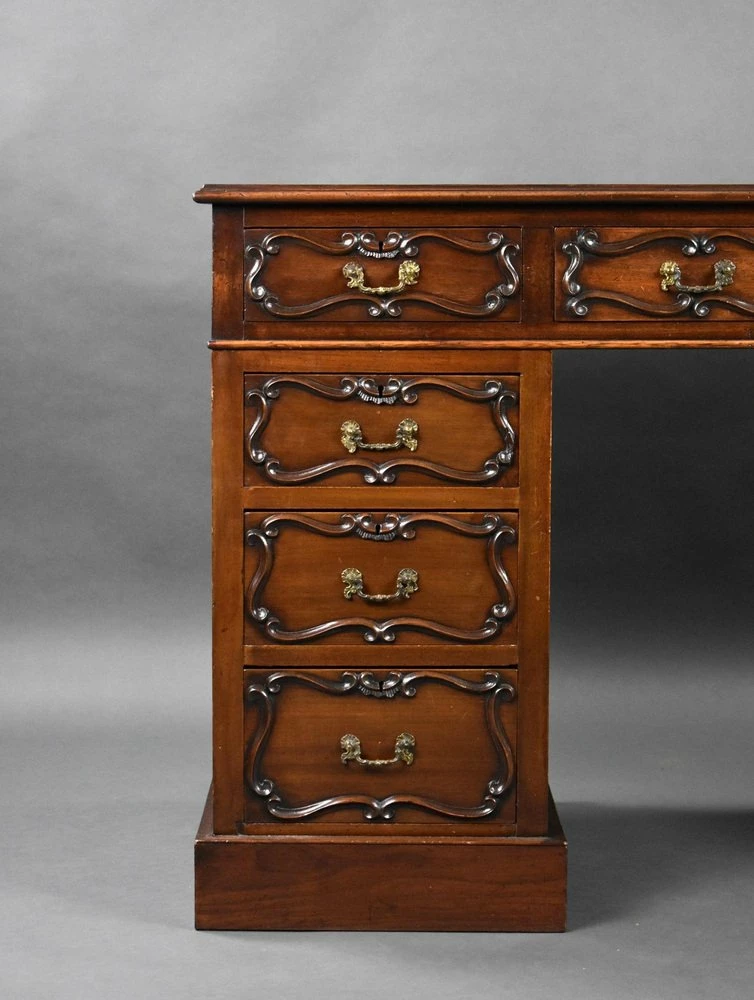Edwardian Mahogany Pedestal Desk, 1900s 4 Edwardian Mahogany Pedestal Desk, 1900s - Image 2
