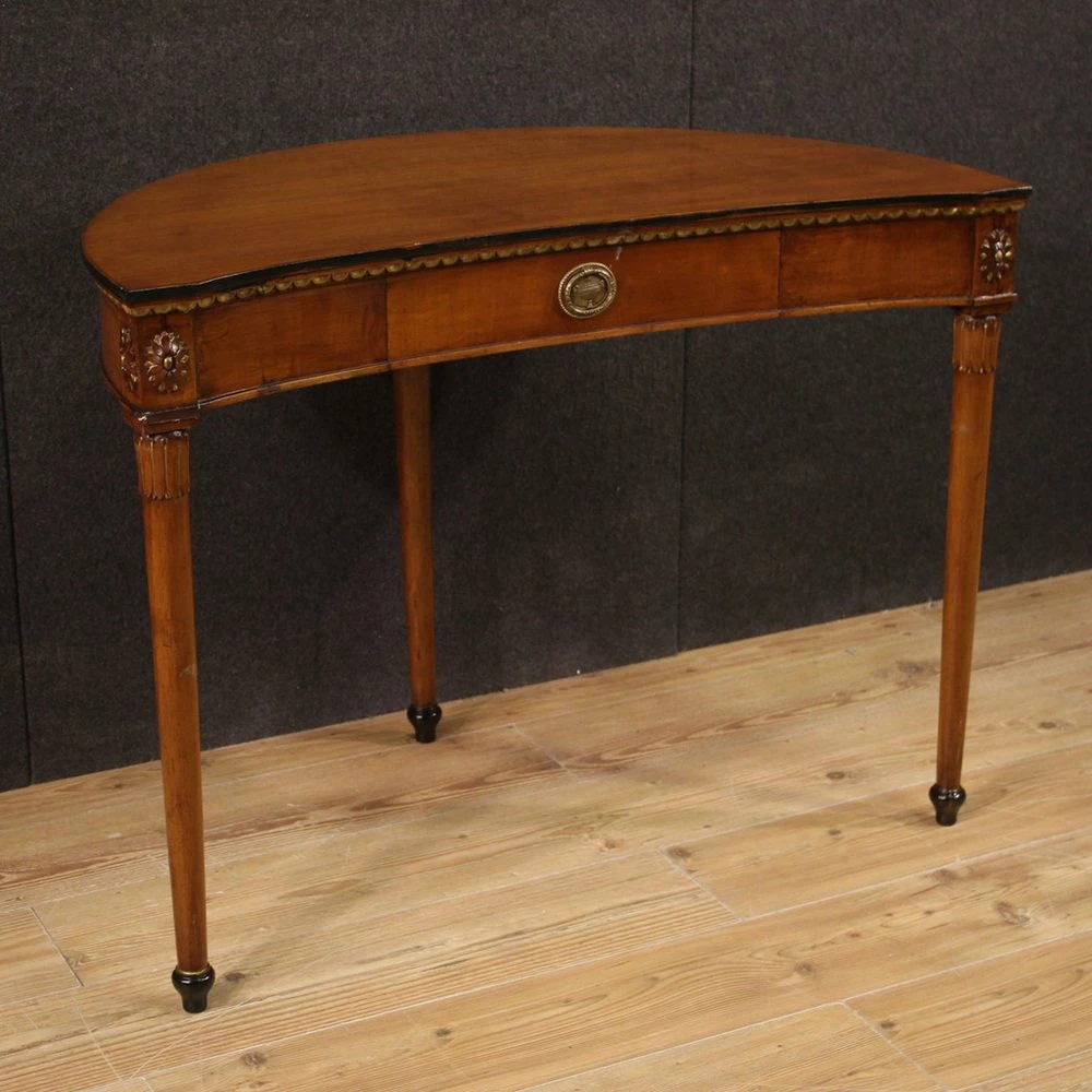 Empire Italian Half-Moon Writing Desk, 1950s 3 Empire Italian Half-Moon Writing Desk, 1950s