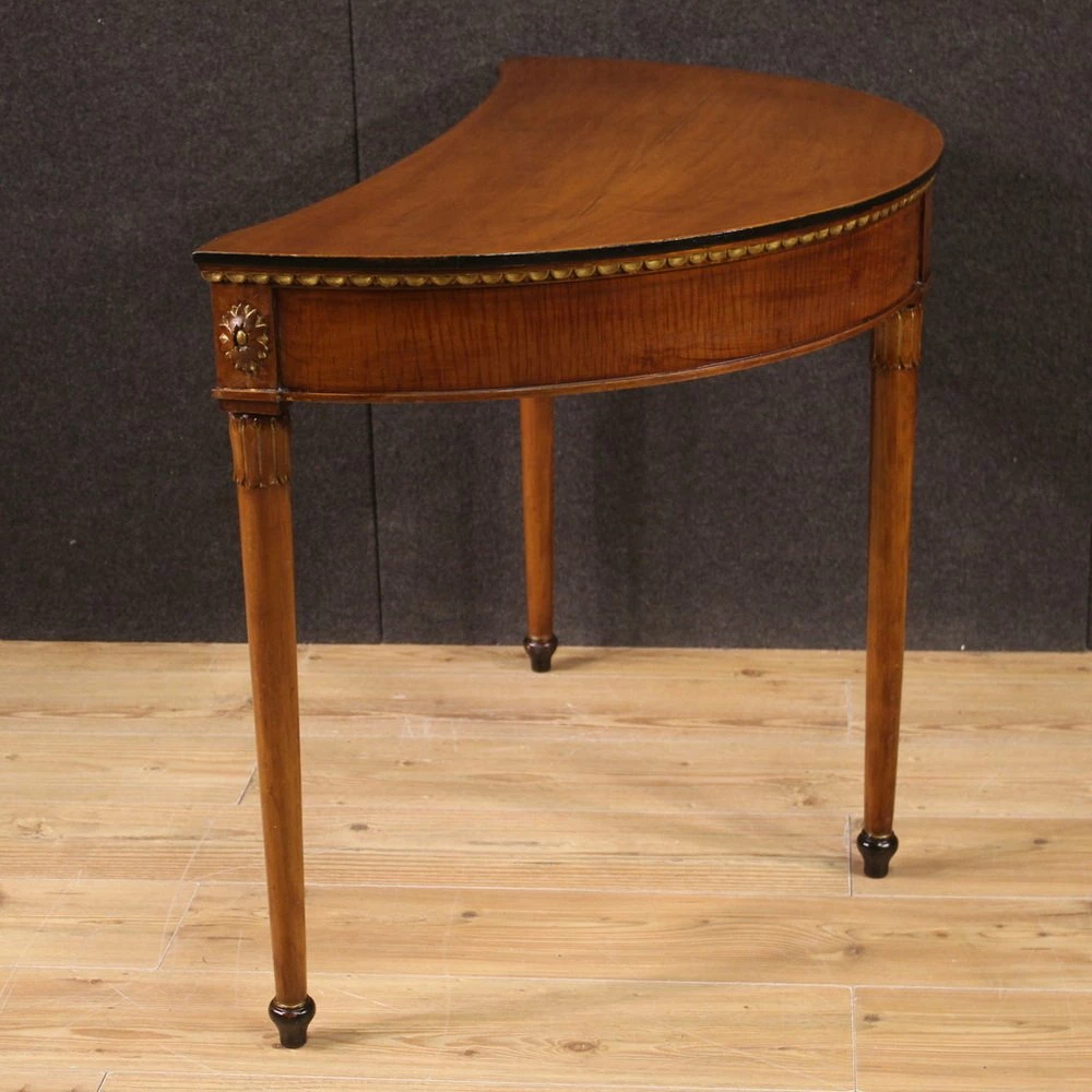 Empire Italian Half-Moon Writing Desk, 1950s 5 Empire Italian Half-Moon Writing Desk, 1950s - Image 3