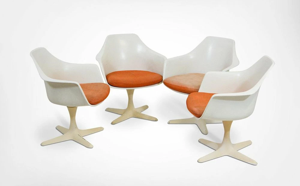 Fibreglass Swivel Armchairs By Maurice Burke For Arkana, Set Of 4 7 Fibreglass Swivel Armchairs By Maurice Burke For Arkana, Set Of 4 - Image 5