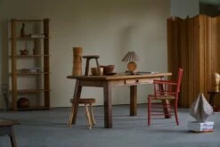 French Brutalist Rectangular Desk Or Dining Table In Solid Oak, 1950s -PAMONO Sales french brutalist rectangular desk or dining table in solid oak 1950s 3