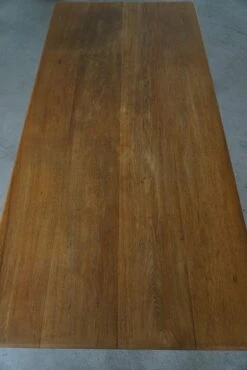 French Brutalist Rectangular Desk Or Dining Table In Solid Oak, 1950s -PAMONO Sales french brutalist rectangular desk or dining table in solid oak 1950s 4