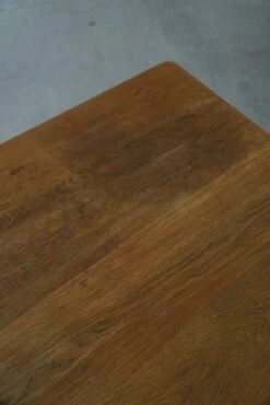 French Brutalist Rectangular Desk Or Dining Table In Solid Oak, 1950s -PAMONO Sales french brutalist rectangular desk or dining table in solid oak 1950s 8