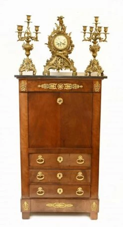 French Empire Mahogany Desk With Drawers, 1880s -PAMONO Sales french empire mahogany desk with drawers 1880s 2