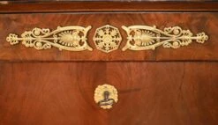French Empire Mahogany Desk With Drawers, 1880s -PAMONO Sales french empire mahogany desk with drawers 1880s 4