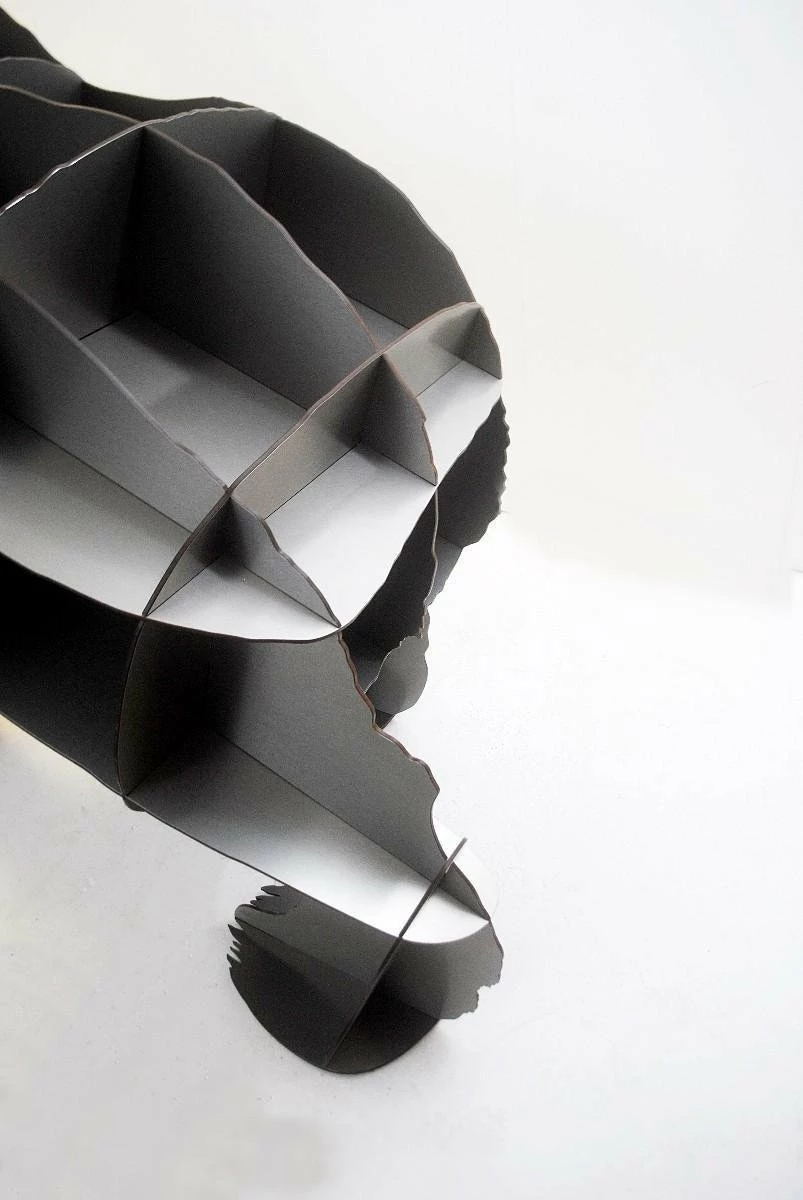 French Laminate & Steel Bookshelf Iron Joe Grey From Ibride, 2009 4 French Laminate & Steel Bookshelf Iron Joe Grey From Ibride, 2009 - Image 2