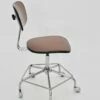 German Chrome Plated Brown Swivel Chair, 1950s -PAMONO Sales german chrome plated brown swivel chair 1950s 1