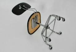 German Chrome Plated Brown Swivel Chair, 1950s -PAMONO Sales german chrome plated brown swivel chair 1950s 4