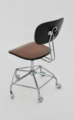 German Chrome Plated Brown Swivel Chair, 1950s -PAMONO Sales german chrome plated brown swivel chair 1950s 5
