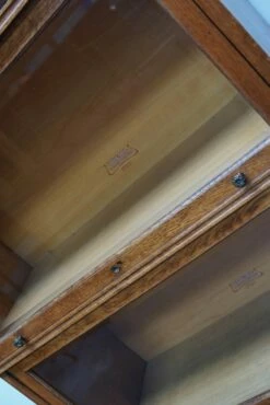 German Oak Bookcase With Folding Doors In Style Of Globe Wernicke, 1900s -PAMONO Sales german oak bookcase with folding doors in style of globe wernicke 1900s 9