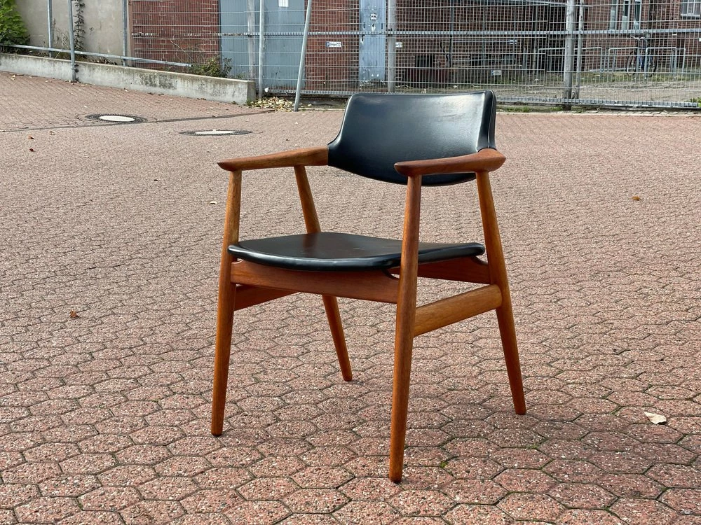GM11 Teak Desk Armchair From Glostrup, 1960s 3 GM11 Teak Desk Armchair From Glostrup, 1960s