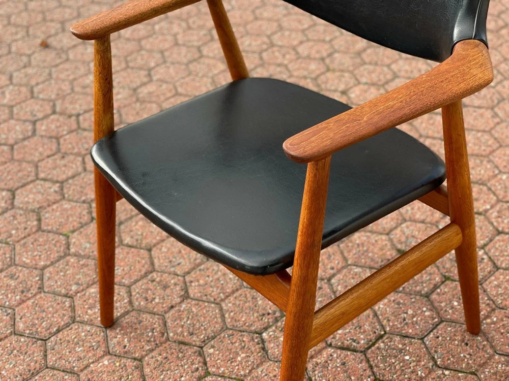 GM11 Teak Desk Armchair From Glostrup, 1960s 10 GM11 Teak Desk Armchair From Glostrup, 1960s - Image 8