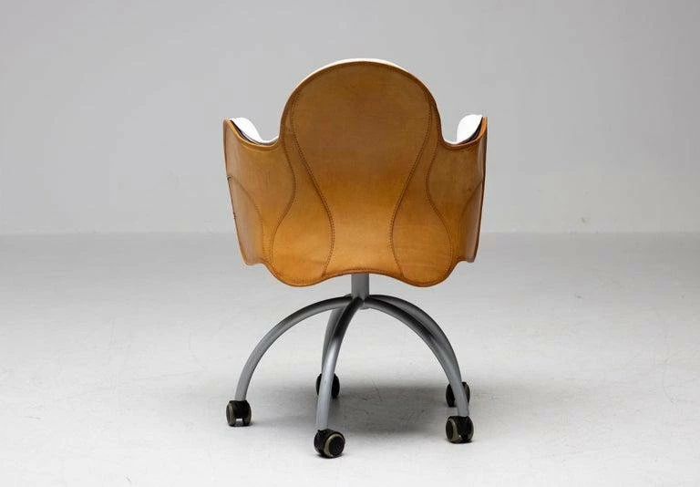 Incisa Chair In Saddle Leather By Vico Magistretti, 1993 6 Incisa Chair In Saddle Leather By Vico Magistretti, 1993 - Image 4