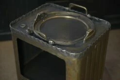 Industrial Shelf In Corrugated Copper With 2 Compartments, 1920s -PAMONO Sales industrial shelf in corrugated copper with 2 compartments 1920s 11