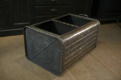 Industrial Shelf In Corrugated Copper With 2 Compartments, 1920s -PAMONO Sales industrial shelf in corrugated copper with 2 compartments 1920s 12