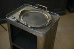 Industrial Shelf In Corrugated Copper With 2 Compartments, 1920s -PAMONO Sales industrial shelf in corrugated copper with 2 compartments 1920s 13